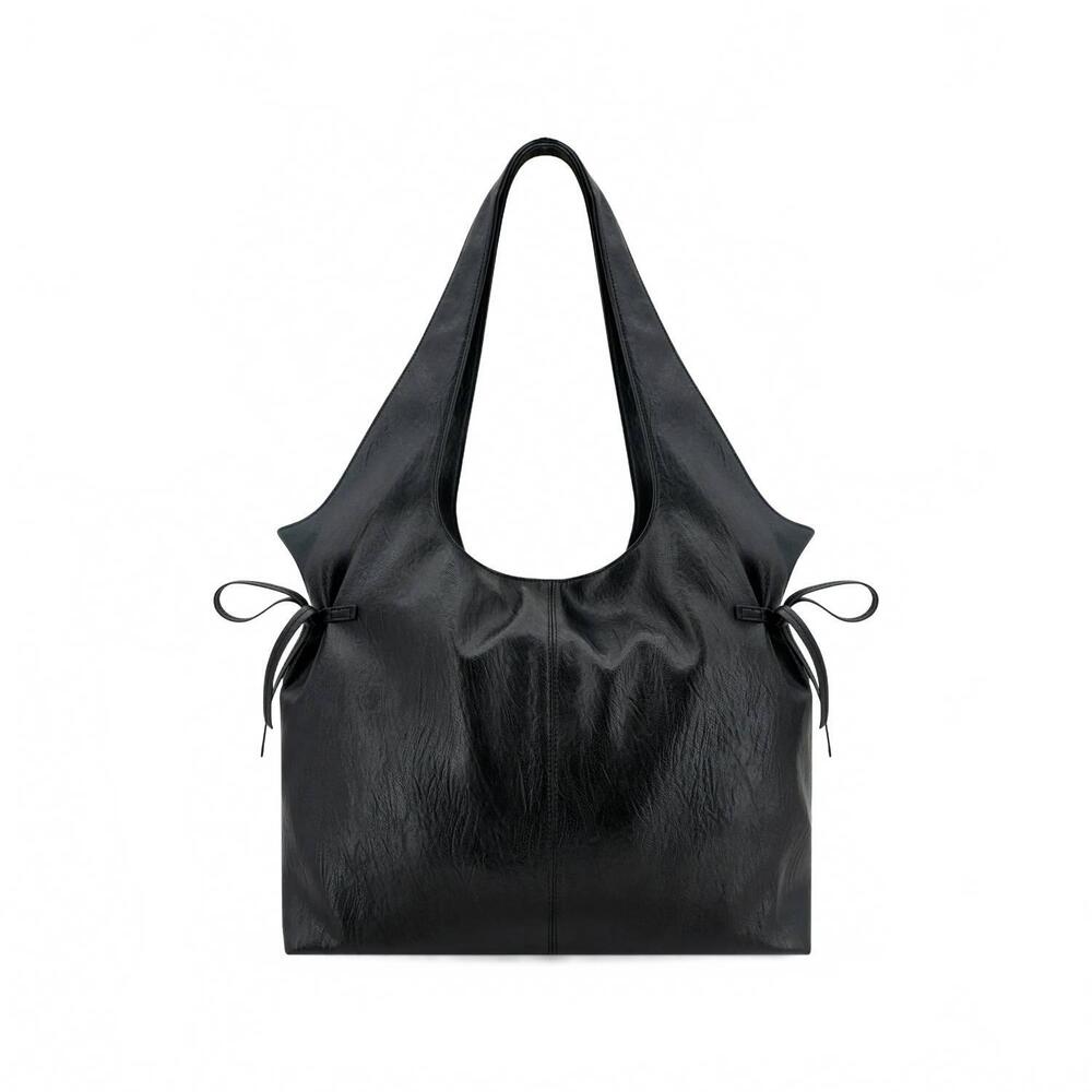 NEW LIKE DREAMS women's willow slouch bow tote bag in black